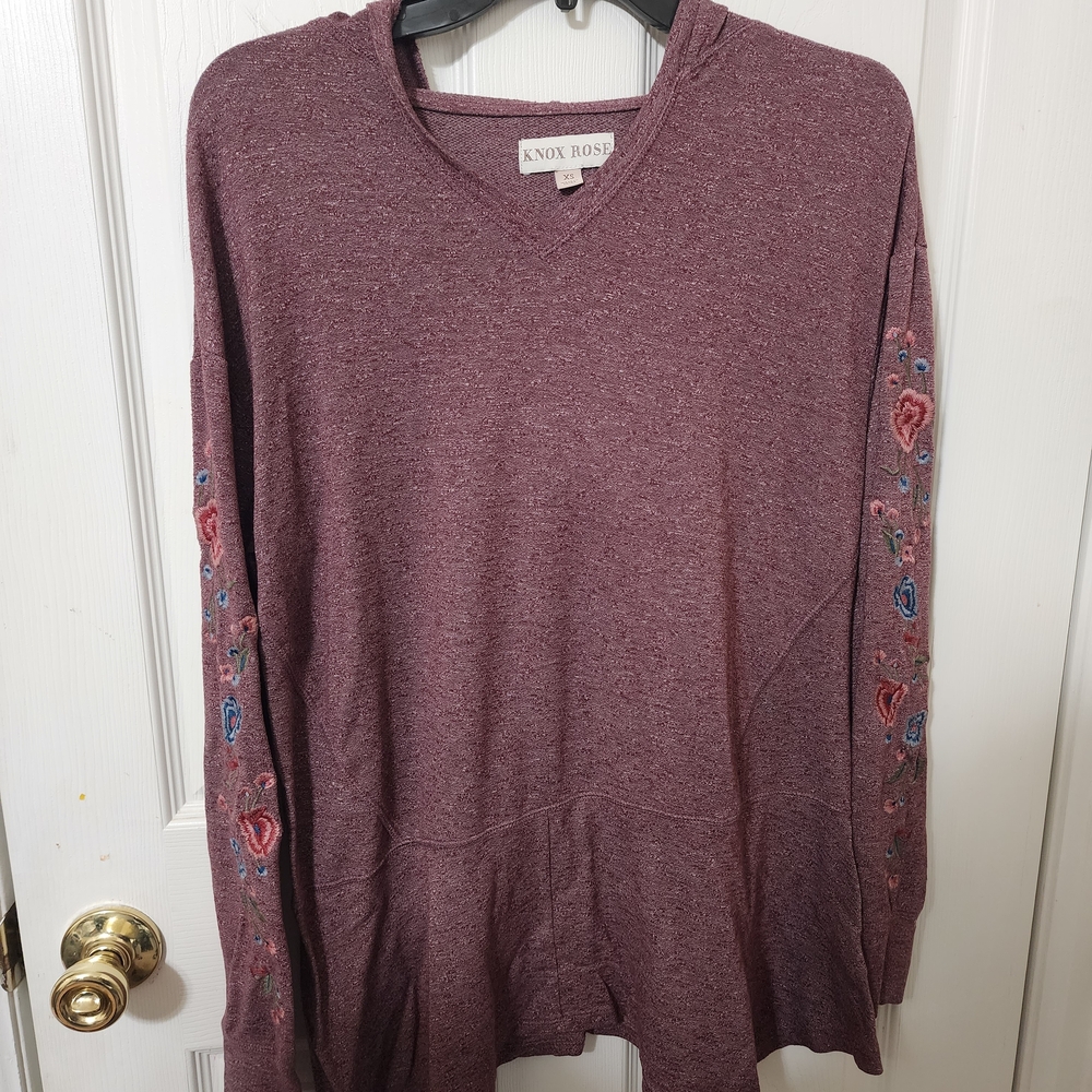Knox Rose Women's Embroidered Purple Top size XS